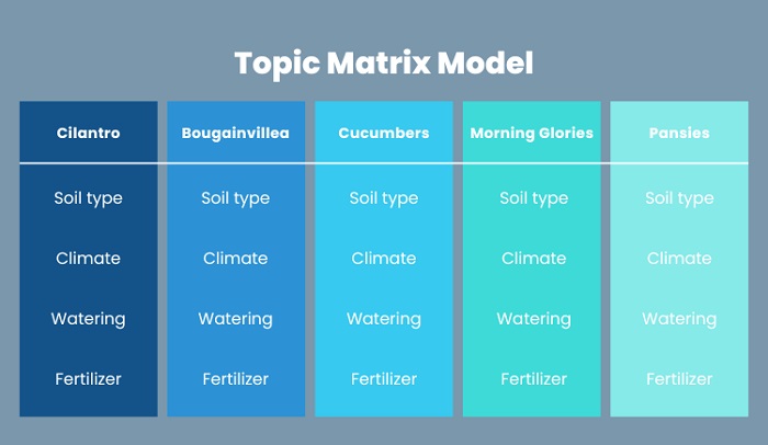 مدل topic matrix یا ماتریس موضوع